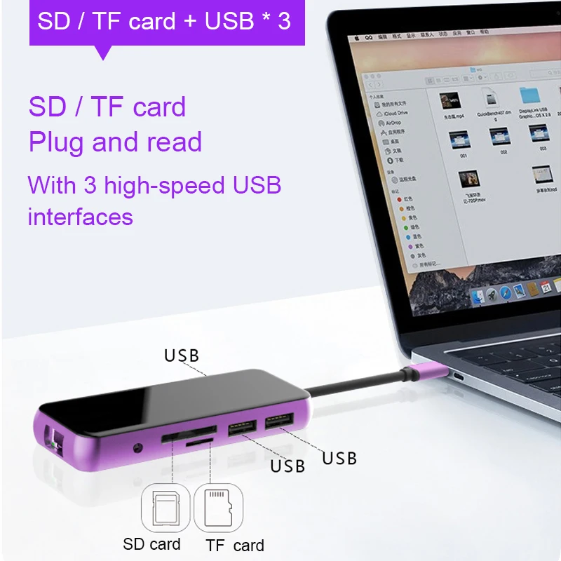 USB хаб с портом Type C на HDMI VGA 3 0 RJ45 5 мм|USB-хабы| |