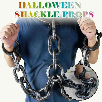 

Halloween Plastic Simulation Chain Prisoner Decoration iron chain bar party decoration haunted House Props performance supplies