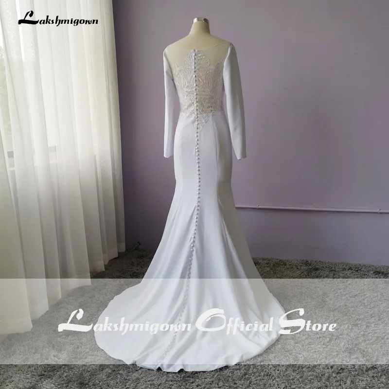 Lakshmigown белое свадебное платье Русалка свадебное с длинными рукавами платье Vestido De Noiva развертки/щетка пышное свадебное платье со шлейфом