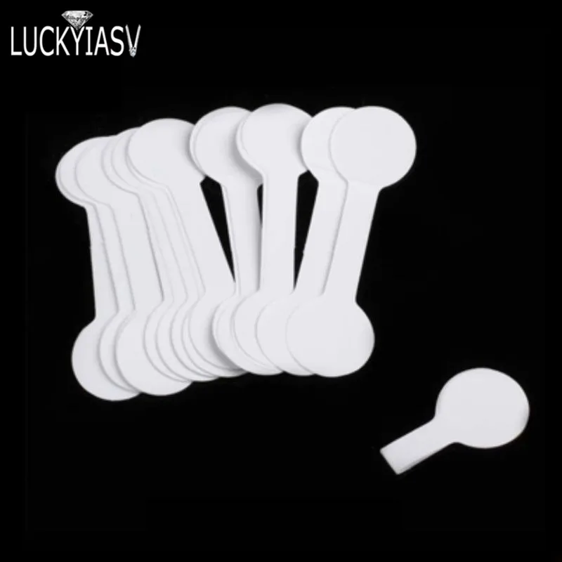 Wholesale Portable Blank Paper Jewelry Price Tag White Dumbell Tag Rectangle Self-Sticker Label Tool Ring Bracelet Jewelry Tags