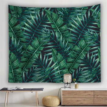 

Tropical Plant Tapestry Wall Hanging Polyester Thin Bohemia Cactus Banana Leaf Print Tapestry Beach Towel Cushion