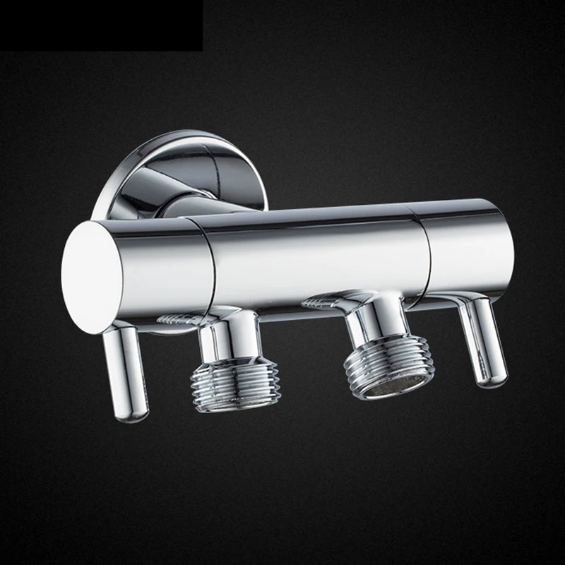 Brass double handle Toilet faucet shattaf angle valve multifunctional toilet valves diverters valvula