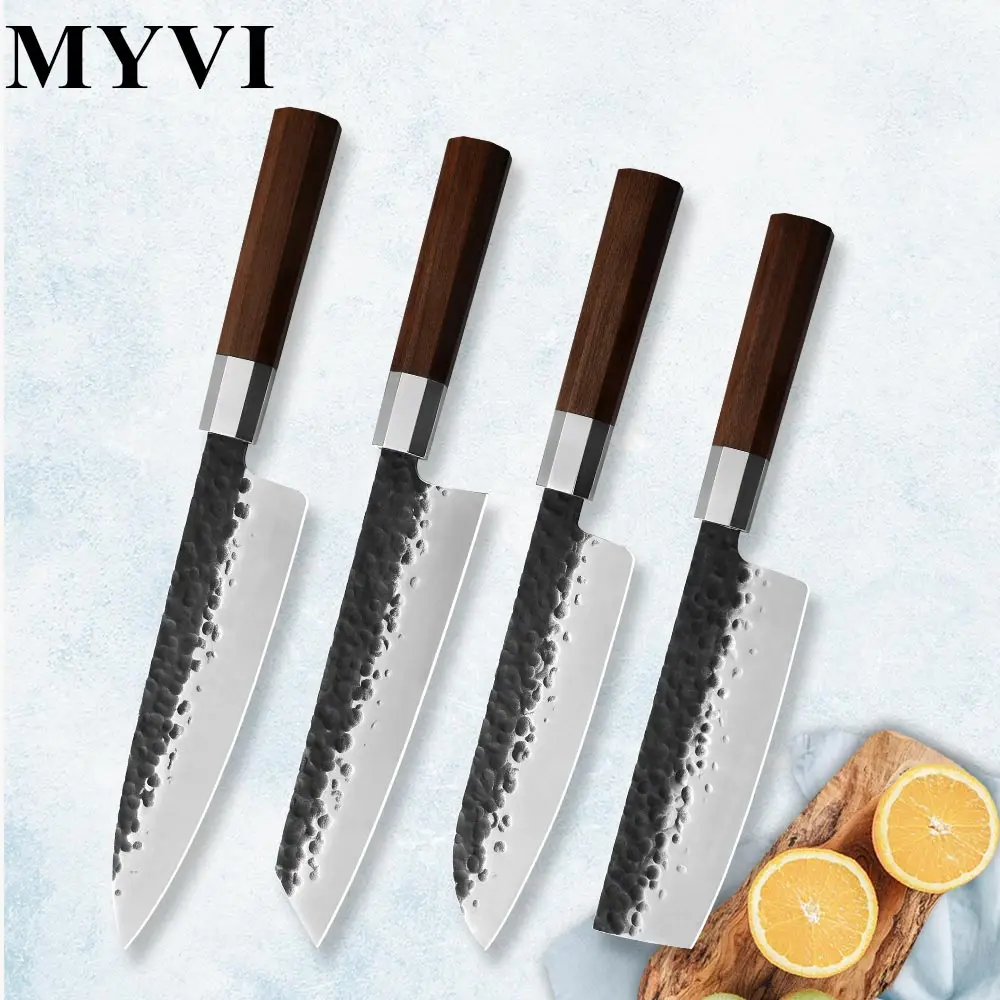 MYVI High Carbon Kitchen Knives Set Handmade Chef Chopping