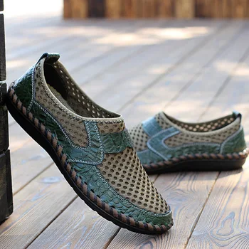 

Crocodile pattern breathable mesh shoes men's shoes Summer comfortable mesh comfortable breathable and durable mesh shoes