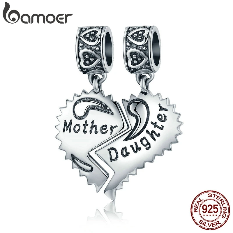 Кулон Мама и дочь из серебра 100% пробы SCC427|pendant charms|charms daughtercharm charm |