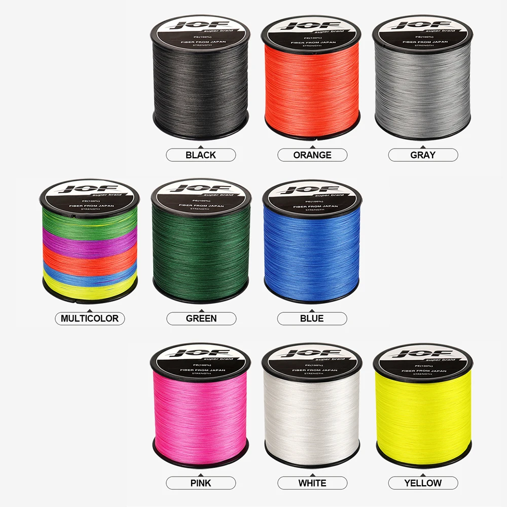 JOF Braided Line 8X 1000/500/300m 9 Color All for Fishing Line MaxDrag  22-88LB Multifilament PE Line for Saltwater Sea Fishing - AliExpress