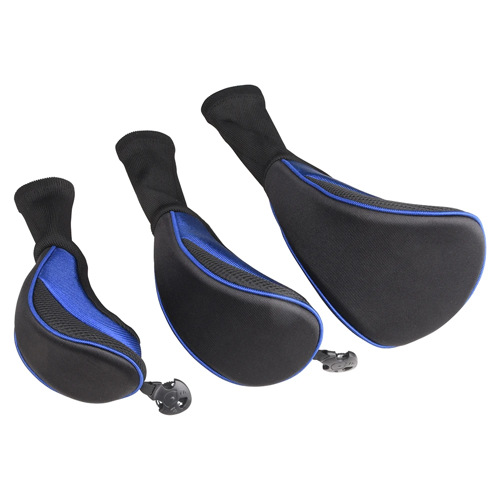 Long Neck Golf Club Head Covers Set - Durable Wood Driver Protection with Number Tags