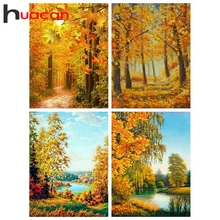 Huacan 5D DIY Diamant Malerei Voll Platz Herbst Diamant Stickerei Mosaik Baum Landschaft Dekorationen Hause