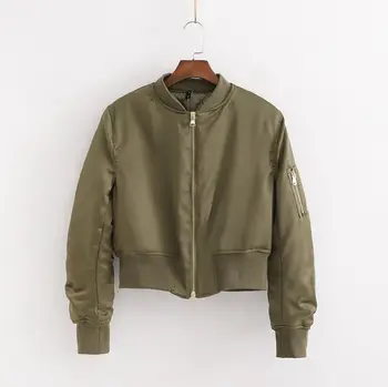 

HCBLESS Women's 2019 autumn and winter new pleated sleeves elastic waist short bomber jacket women's thin cotton coat