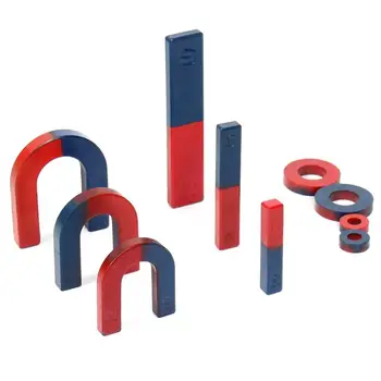

9Pcs Kid U/Bar/Ring Physics Science Experiment Magnet Teaching Aid Education Bucky Magnetic Sticks Steel Balls Set Puzzle Toys