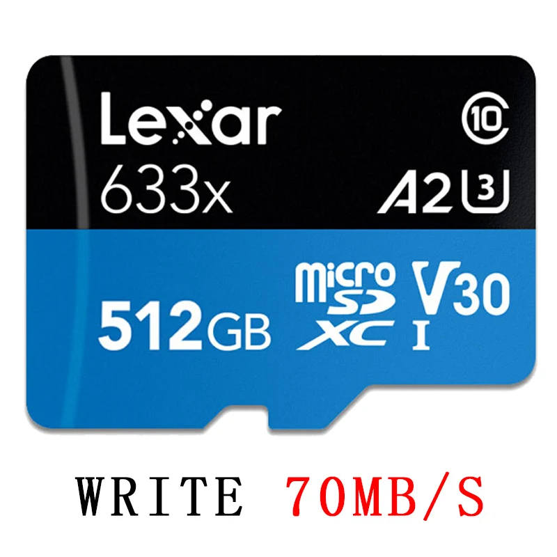 Lexar 633X128 Гб Micro SD высокоскоростная карта памяти 32 Гб U3 667X64 Гб класс 10 картао де Мемория tf флэш-карта для 4K HD видео 512G - Емкость: 512GB 633X