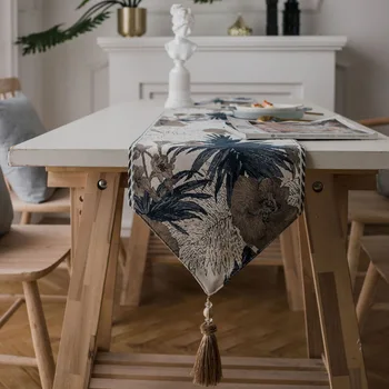 

European Minimalist Jacquard Table Runner Restaurant Table Gadget Dinner Table Home Decor High-end Tablecloth Flag Decoration