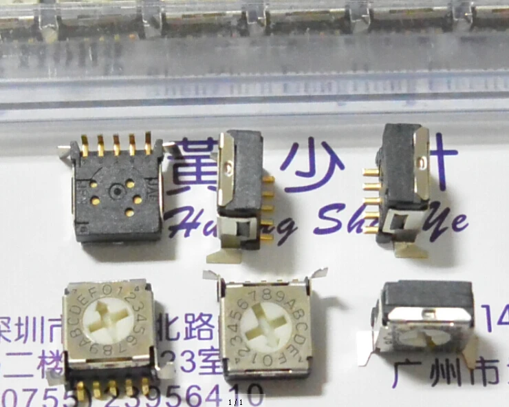 

5PCS/LOT JAE 0-F/16 patch vertical rotary dial switch 8421C encoding switch in a row of 5 foot switch