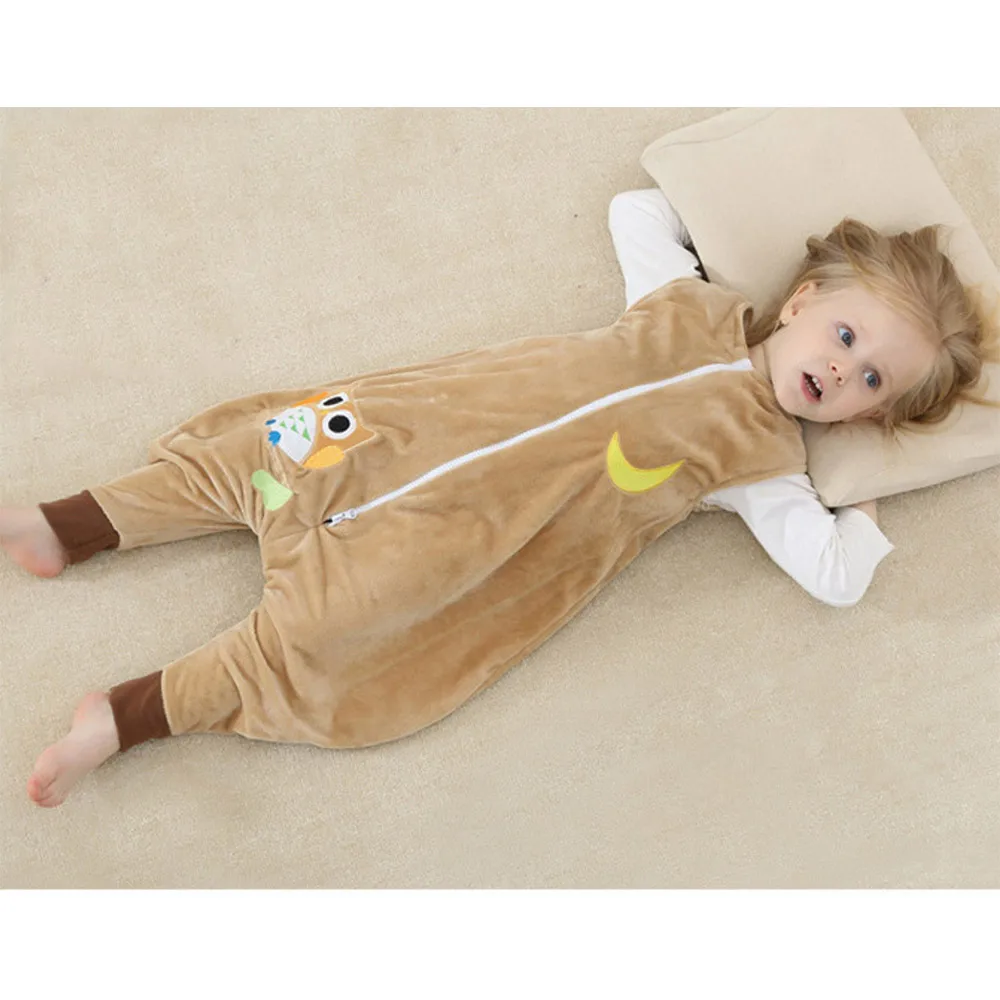 Spring Autumn Sleepsack Micro Fleece Kids Pajamas Onesies Slumber