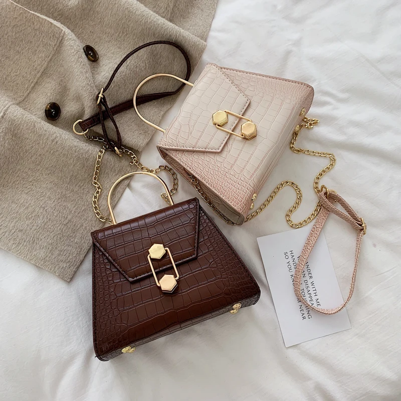 Качественные с каменным узором кожаные сумки через плечо для женщин дизайнерские маленькие сумки на цепочке сумка-мессенджер кошельки клатч