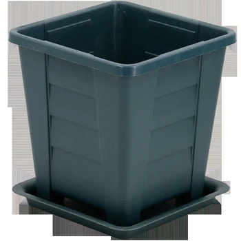 

Garden Flowerpot Balcony With Tray Square Planter Container Herb Holder