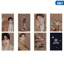 Kpop Astro членов фото Stikcy карты 1st альбом все светильник с украшением в виде кристаллов карты Стикеры ча Ын у му бен HD Фотокарта Стикеры 7 шт./компл