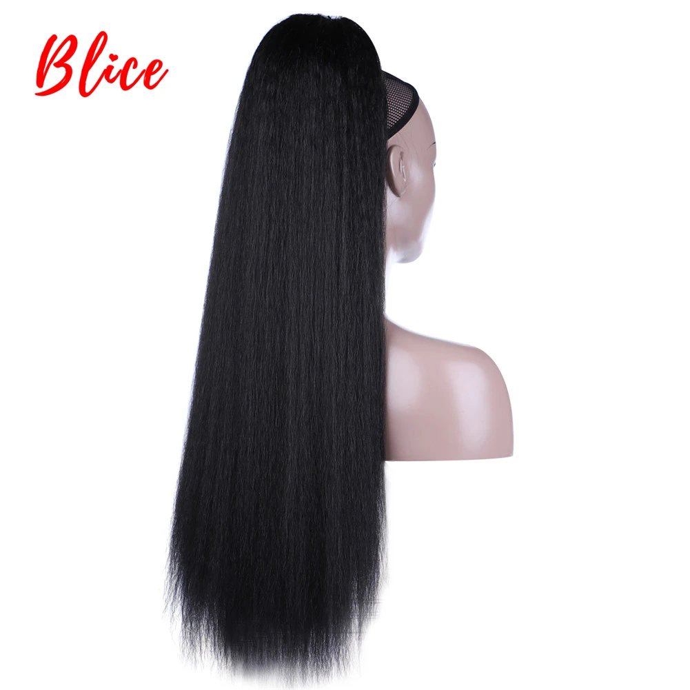 Blice 3" курчавые прямые волосы с двумя пластиковые расчески шнурок хвост термостойкие Kanekalon синтетические волосы для наращивания