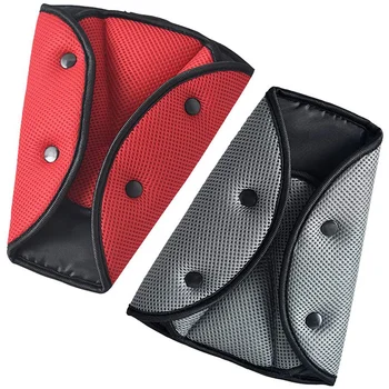 

2 Packs Seat Belt Adjuster for Kids,Seat Belt Positioner Child Seatbelt for Kids Safety (Red and Gray)