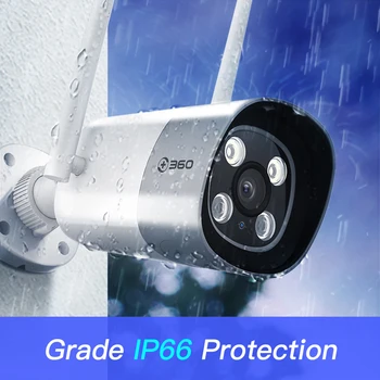 

Smart 1920x1080 360 Bullet IP Securiy Camera IP66 Night Vision Sound-light Alarm