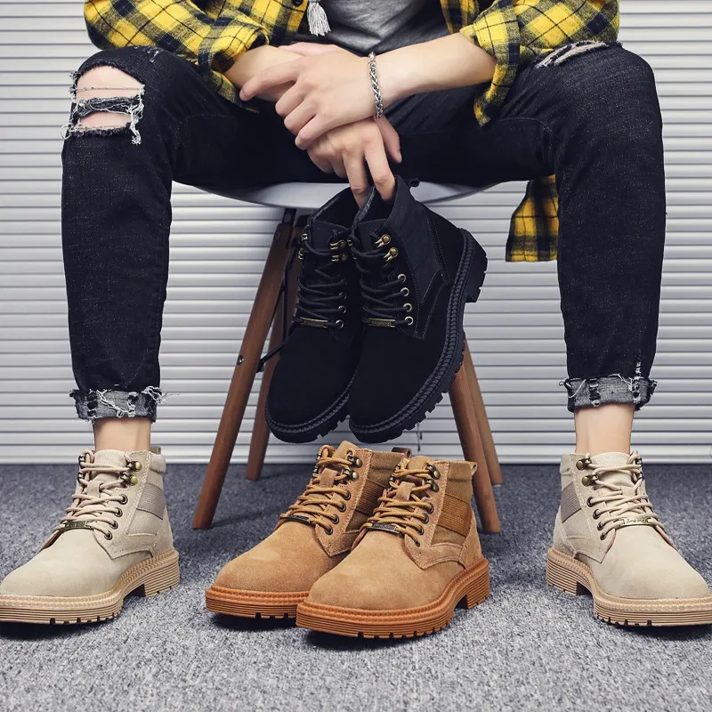 

2019 Hot Selling Retro Combat Boots Wolf Warriors Martin Boots Casual Worker Boot Outdoor Men's Boot England Men's Hight-top Wor