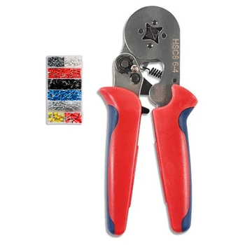 

Multi-Function Crimping Pliers Pipe Terminal Crimping Pliers Insulation Crimping Pliers Set with 1200Pcs Terminal Silver + Red