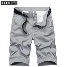 JEEP SPIRIT/летние мужские шорты-карго, повседневные, хлопковые, однотонные, мужские, короткие, средняя талия, до колена, короткие, Hombre, плюс 30-42, без пояса