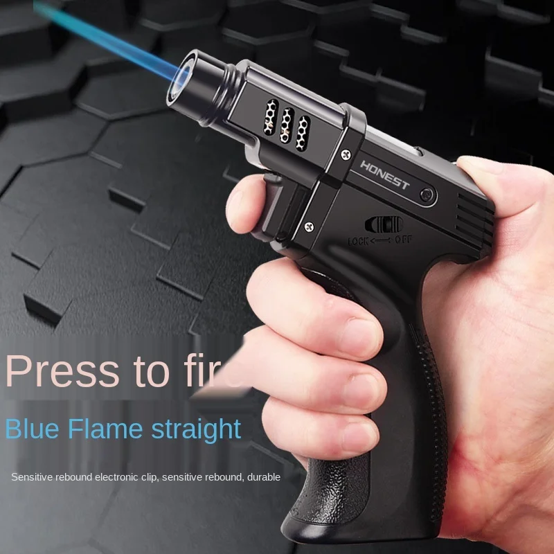 Windproof Outdoor Camping BBQ Fixed Fire Big Jet Flame Cigar Lighter Torch Kitchen Gadgets For Men