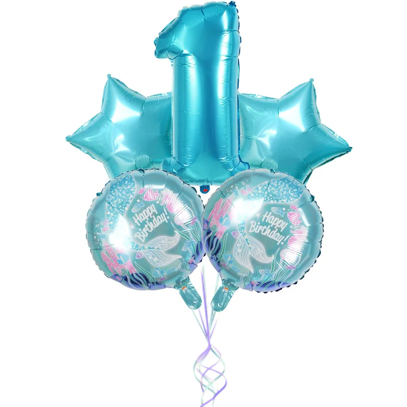 18 дюймов круглый Звездный шар Русалка тема вечерние воздушные шары из фольги в виде цифр 32 дюйма Рисунок шар Дети День рождения украшения принадлежности
