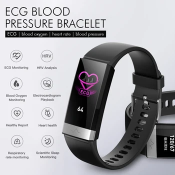

ECG +PPG V19 Smart Bracelet Heart Rate Blood Pressure Oxygen Sleep Monitoring Bluetooth Fitness Tracker Large Screen Smart Watch