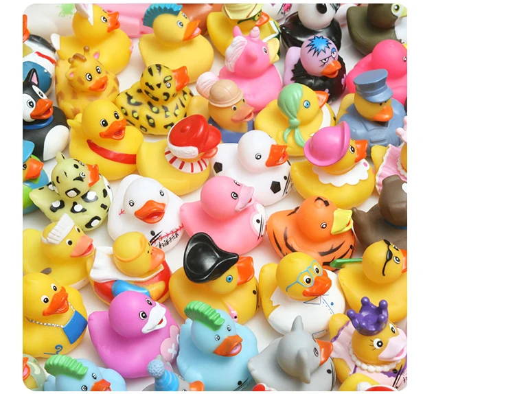 5PCS Randomly Baby shower Toys Cute Floating Rubber Duck 2Pcs 8-10CM Big Ducks+3Pcs 4-6CM Small Ducks Random Style Delivery