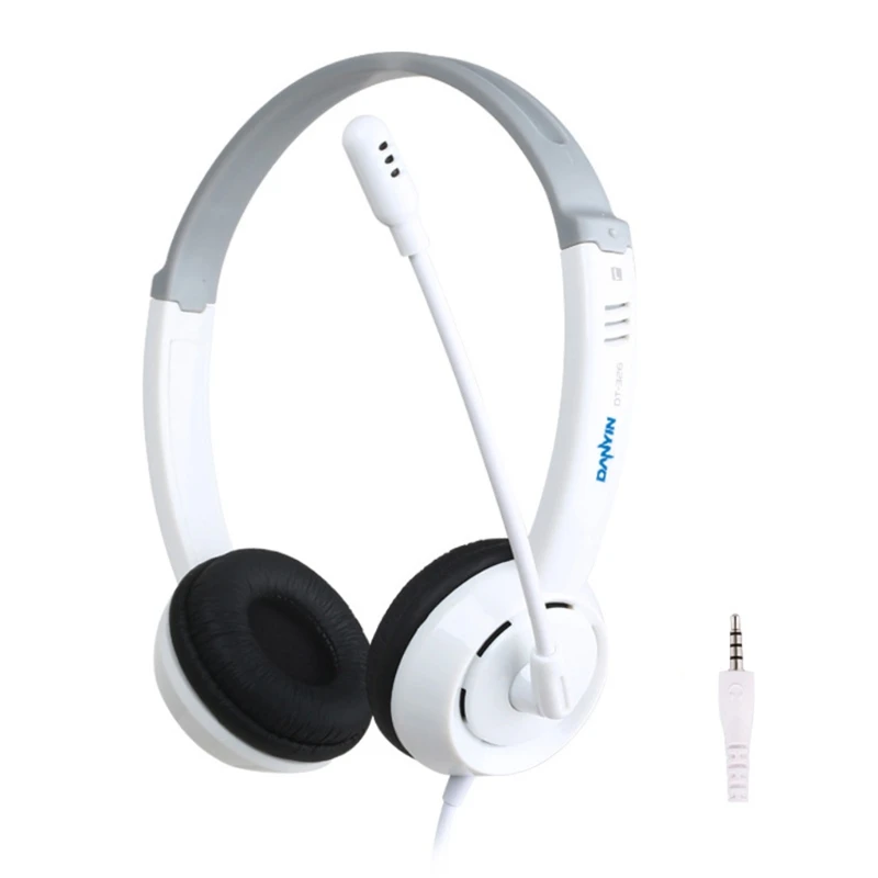 Online Classes Wired Stereo Headphone with Microphone USB 3 5mm Interface Gaming Headset Laptop Computer PC Earphone