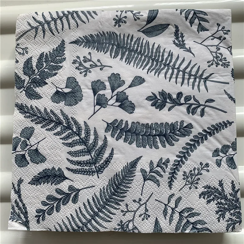 vintage napkin paper elegant tissue green blue leaf branch decoupage wedding birthday party decor beautiful serviettes 3 Ply | Дом и сад