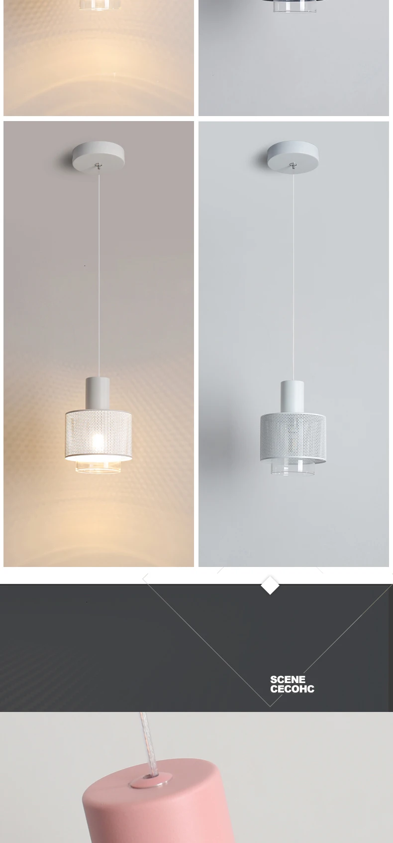 Nordic Macarons pendant lights Modern bedroom bedside dining room Pendant lamp Bar/cafe individual creative lighting fixtures
