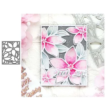

2020 Metal Cutting Dies Scrapbooking flower background craft Card Making Embossing Rectangular Pattern
