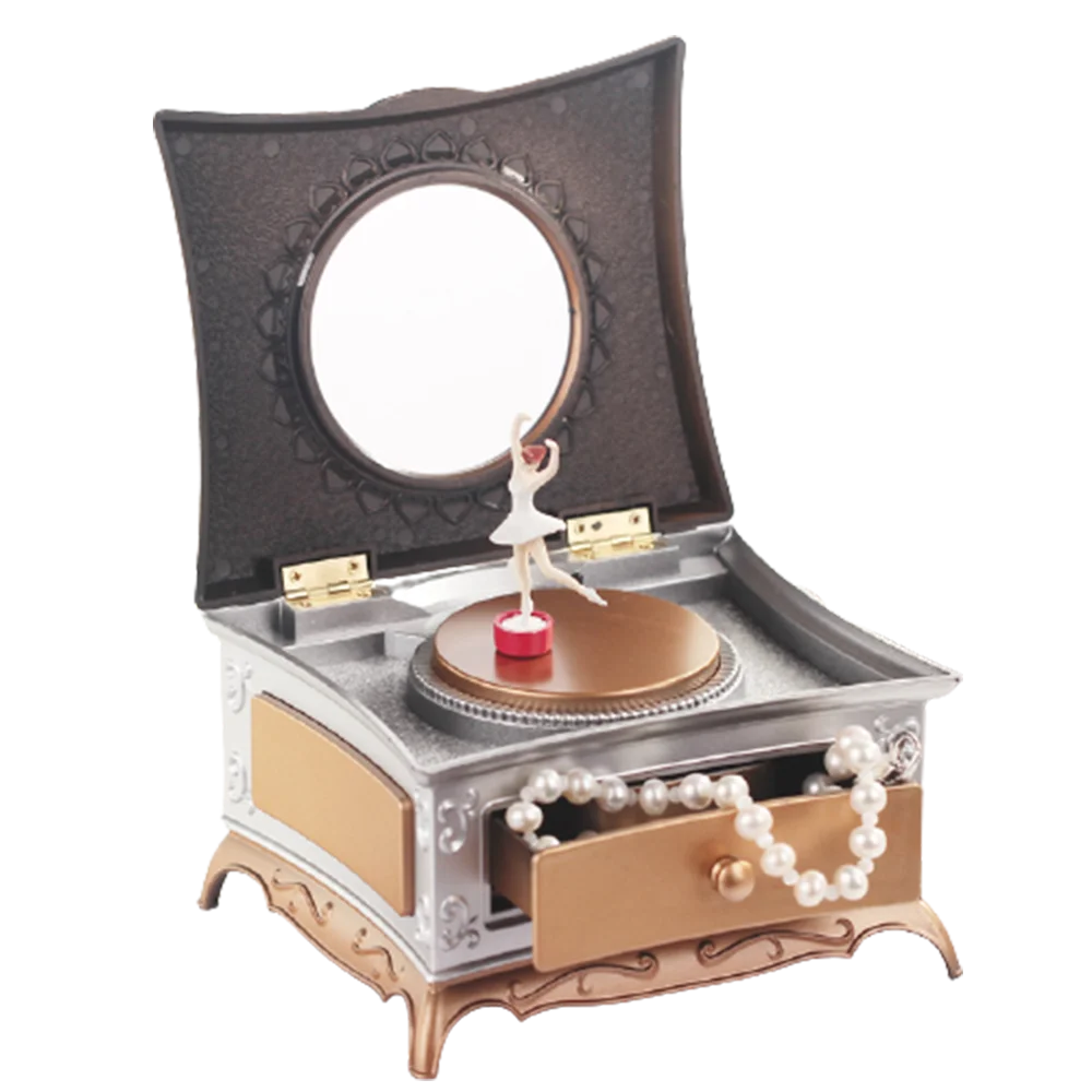 Креативная пластиковая розовая Классическая вращающаяся Музыкальная шкатулка с