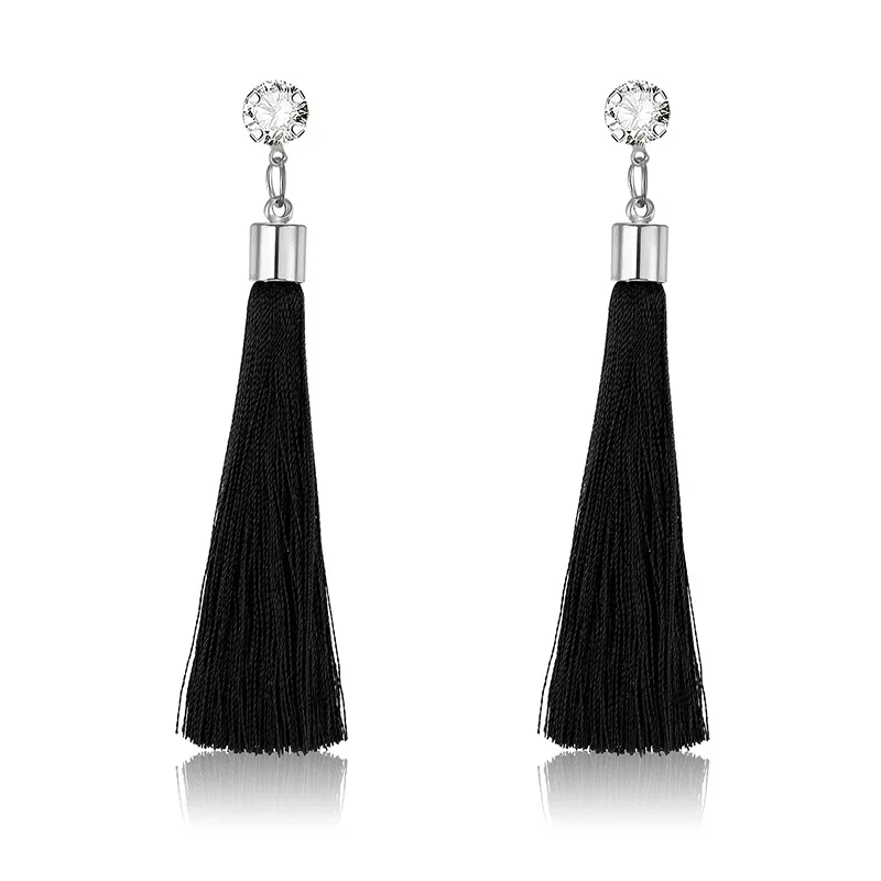 

Ethnic-Style Long Tassel Earring Retro Creative-Bohemian Style Bride Ear Stud Europe And America Cross Border