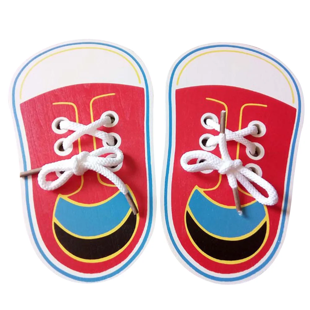  1PC Baby Independent Aid Teaching Kid Kindergarten Children Tying Shoelace Training Wooden Home Gif - 4000260658016