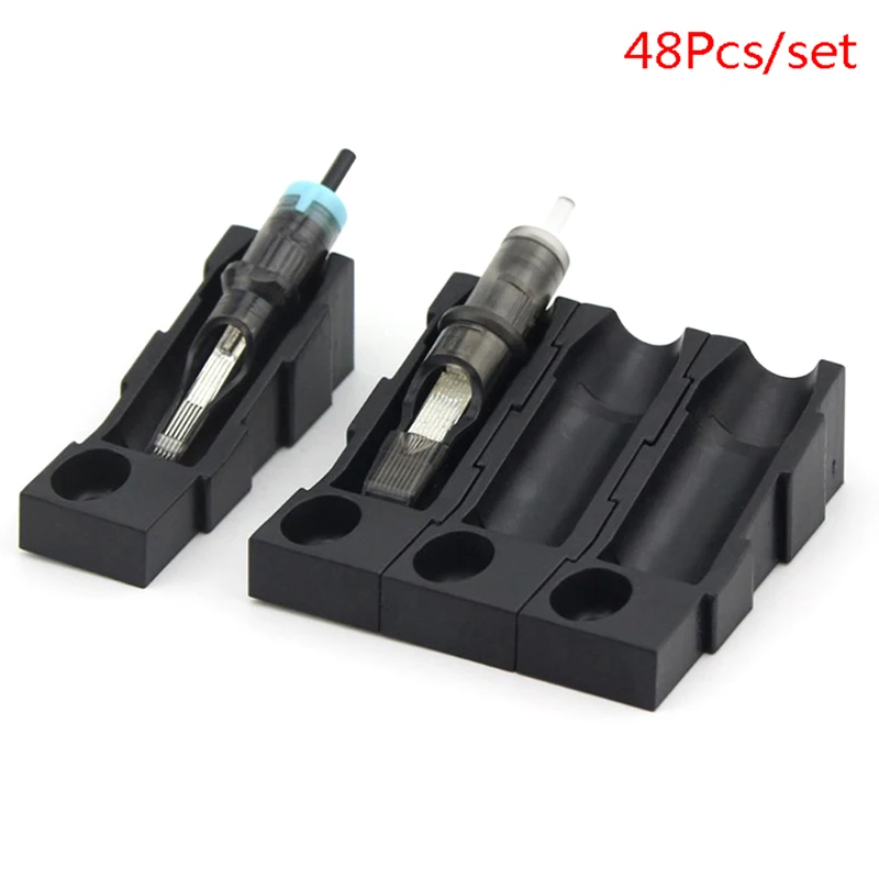 48 шт. одноразовые тату лоток картриджа иглы подставка держатель чашки чернил