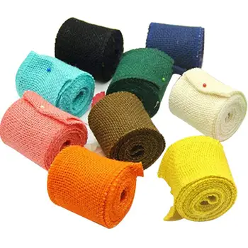 

Jute Burlap Ribbon Roll for DIY Party Wedding Cake Holiday Craft Decoration 10m