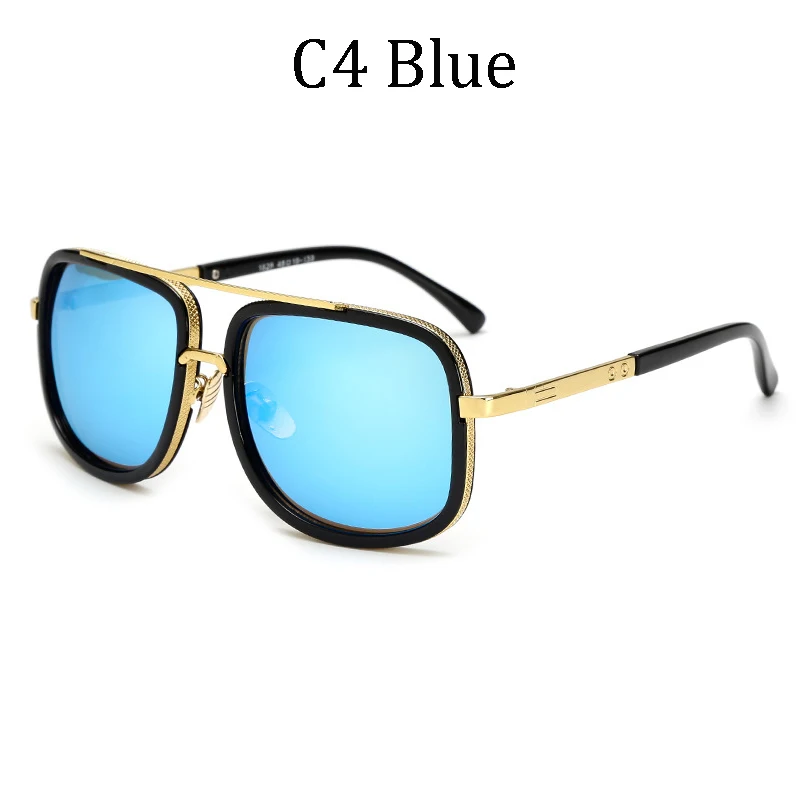 Брендовые дизайнерские солнцезащитные очки с большой оправой Мужские Винтажные женские солнцезащитные очки ретро grandmaster квадратные очки UV400 - Цвет линз: 1828 C4