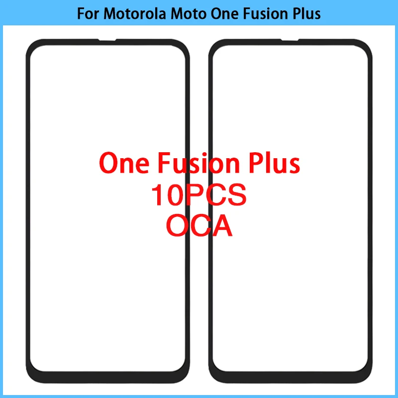 

10Pcs For Motorola Moto One Fusion Plus Touch Screen LCD Front Glass Panel Lens Outer Touchscreen Cover Add OCA Replace