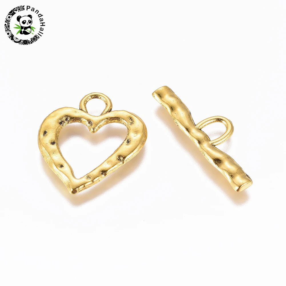 

Heart Tibetan Style Toggle Clasps, Lead Free and Cadmium Free & Nickel Free, Size: Heart: about 26x23x2mm, Bar: 31x10x2mm