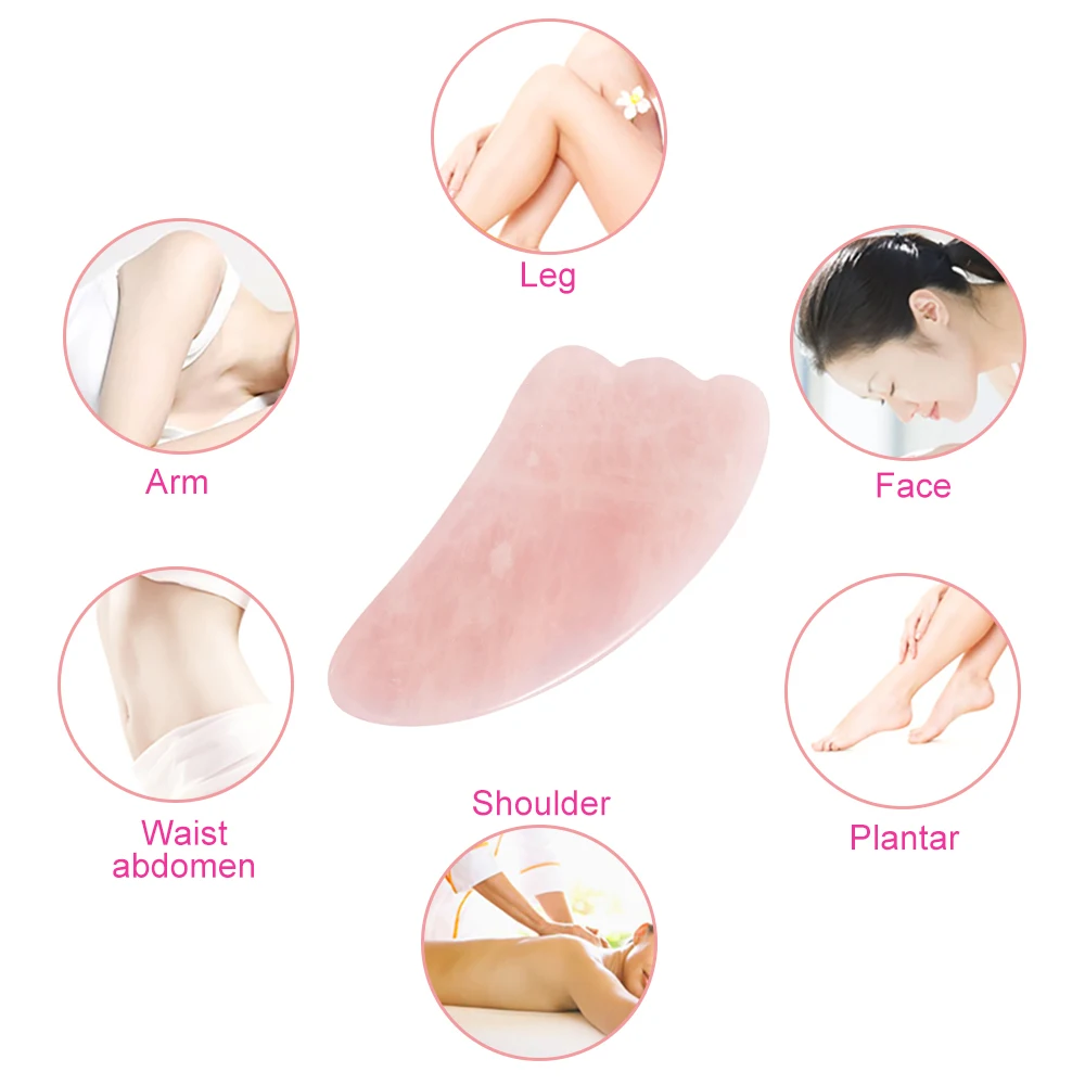 Нефритовый ролик и Gua Sha набор инструментов антивозрастной розовый КВАРЦЕВЫЙ роликовый массажер для похудения натуральный нефрит массажный ролик для лица набор коробка