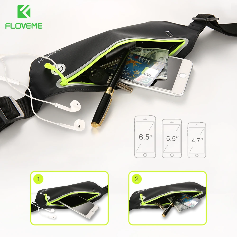 

FLOVEME 6.5 inch Universal Waterproof Sport Running Gym Belt Waist Bags For iPhone X 8 7 6 6s Case For Samsung A50 A70 A40 S8 S9