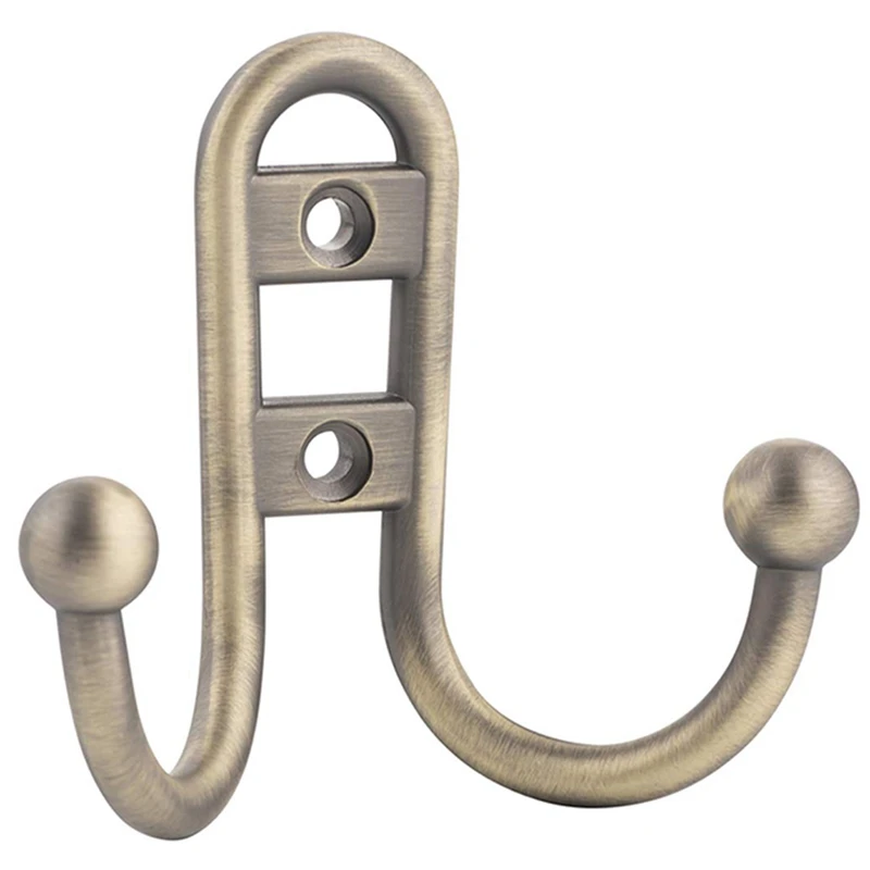 Double-Prong Robe Hook,Copper,6-Pack