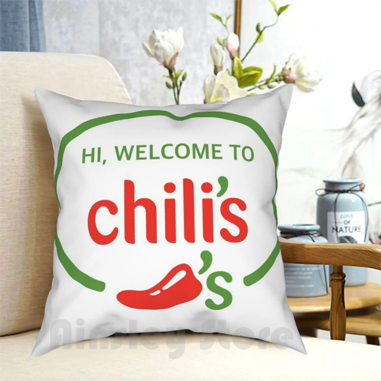 

Hi Welcome To Chili'S Vine Pillow Case Printed Home Soft DIY Pillow cover Vine Meme Funny Adam Perkins Humor Chilis Hi