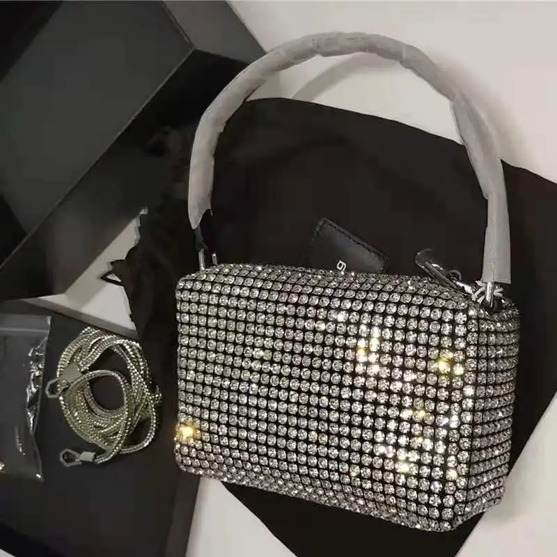 

New Luxury Brand Designer Women Bags Rhinestone Bag Biling Flashing Diamond Full Mini Bags Female Underarm Bag