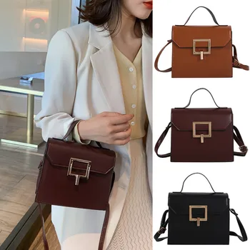 

Women Small Square Bag Wild Casual Messenger Handbag Shoulder Bag Female Small Handbags Short Strap Shoulder Bags Phone Purse