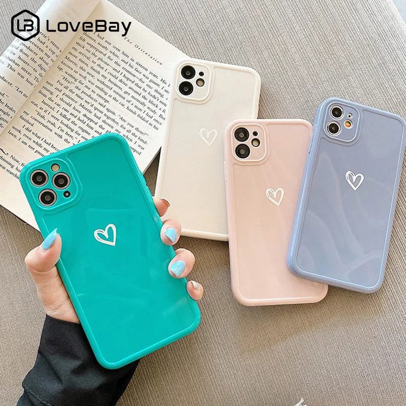 Love Heart Camera Protection Phone Case For iPhone 11 Pro SE 2020 7 8 Plus X XR XS Max Candy Color Glossy Soft TPU Back Cover Love Heart Camera Protection Phone Case For iPhone 11 Pro SE 2020 7 8 Plus X XR XS Max Candy Color Glossy Soft TPU Back Cover